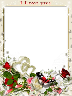 Romantic Love Photo Frame PNG image