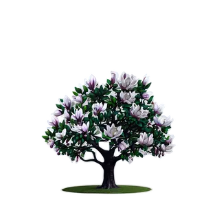 Romantic Magnolia Tree Scene PNG Kbm48 PNG