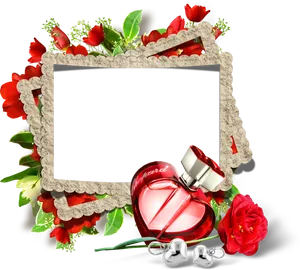 Romantic Perfume Love Frame PNG image