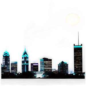 Romantic Philadelphia Skyline At Night PNG Gac