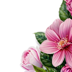 Romantic Pink Flowers Png Cyb PNG image