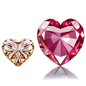 Romantic Pink Heart Diamond Design Png 10 PNG image