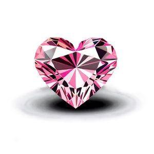 Romantic Pink Heart Diamond Design Png Vuq8 PNG image