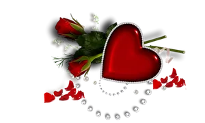 Romantic Red Roseand Heart Decoration