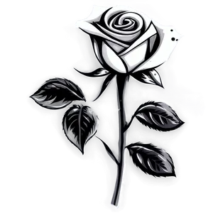 Romantic Rose Black And White Png 06132024 PNG image