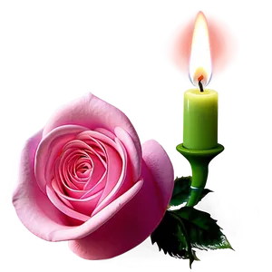 Romantic Rose Candle PNG 18