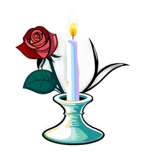 Romantic Rose Candle PNG Dey