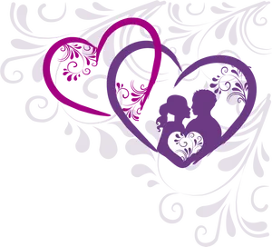 Romantic Silhouette Heart Design PNG image