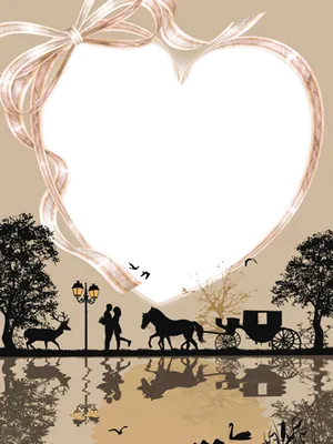 Romantic Silhouette Love Frame PNG image