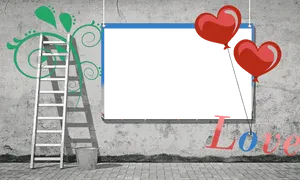 Romantic Street Art Love Frame PNG