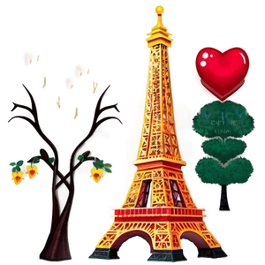Romantic Torre Eiffel Scene PNG Ulb39 PNG