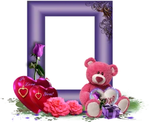 Romantic Valentine Photo Frame PNG image