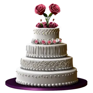Romantic Wedding Cake PNG 20