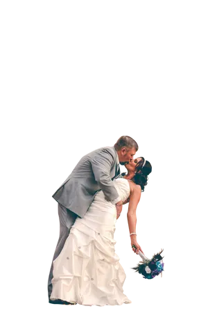 Romantic Wedding Kiss PNG image