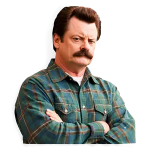 Ron Swanson Smirk Png 06242024 PNG image