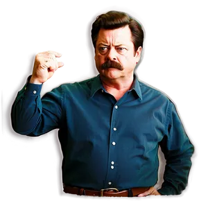 Ron Swanson Sticker Png 06242024 PNG image