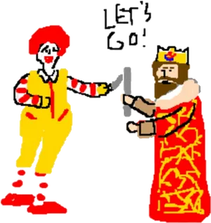 Ronaldand Burger King Mascots Duel PNG image