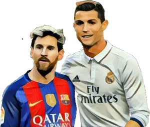 Ronaldoand Messi Sideby Side PNG