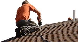 Roofer Installing Shingles PNG image