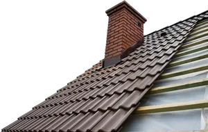 Roofwith Brick Chimneyand Tiles PNG image