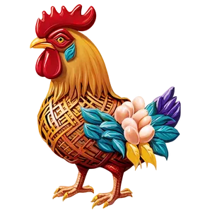 Rooster Egg Basket PNG Hpt PNG