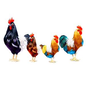 Rooster Family Portrait PNG 05242024 PNG