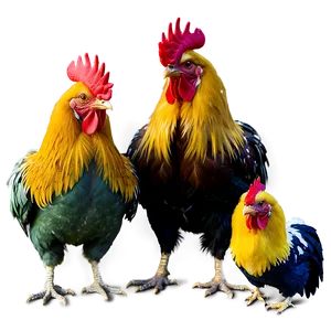 Rooster Family Portrait PNG Kkw64 PNG