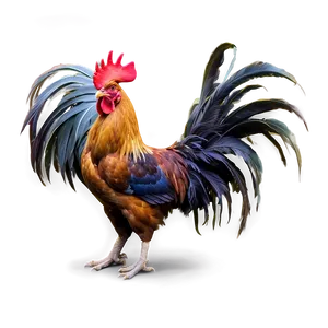 Rooster In Farm Setting PNG Lqs