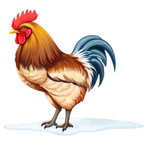 Rooster In Snow Scene PNG 05242024 PNG