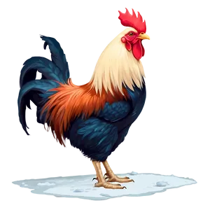 Rooster In Snow Scene PNG Qfc85 PNG