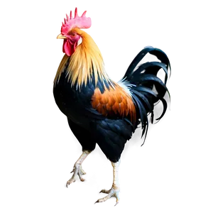 Rooster In Sunrise Scene PNG 1
