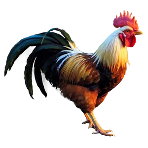 Rooster In Sunrise Scene PNG Lit74