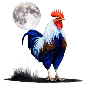 Rooster In The Moonlight PNG 05242024 PNG