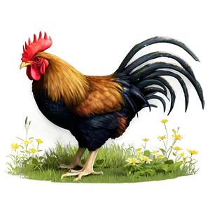 Rooster In Wildflowers PNG 51 PNG