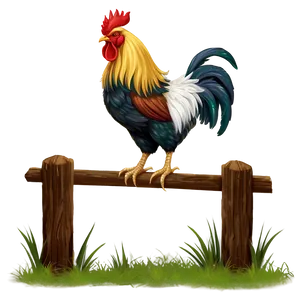 Rooster On Fence Post PNG Ure15 PNG