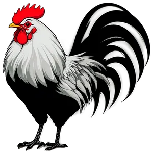 Rooster Silhouette Clipart PNG Mch61
