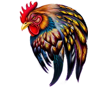 Rooster Tattoo Design PNG Xka