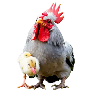 Rooster With Chicks PNG 05242024