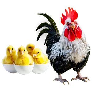 Rooster With Chicks PNG 05242024