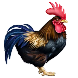 Rooster With Chicks PNG Crf