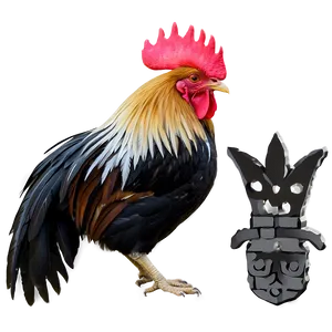 Rooster With Crowns PNG 05242024