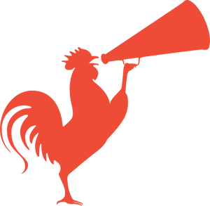 Rooster With Megaphone Silhouette PNG image