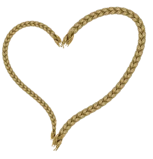 Rope Heart Shapeon Black Background