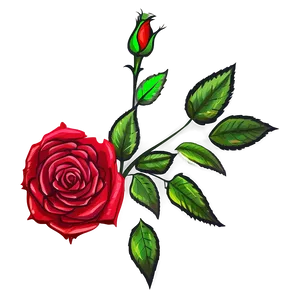Rose Flower Sketch PNG Cba