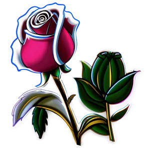 Rose Flower Sketch PNG Roi