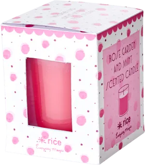 Rose Garden Mint Scented Candle Packaging PNG