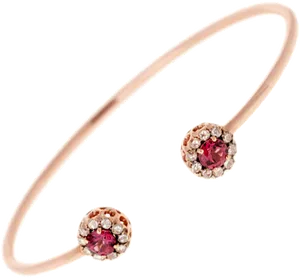 Rose Gold Banglewith Pink Gemstones
