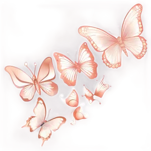 Rose Gold Butterfly Accessories PNG 28