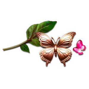 Rose Gold Butterfly Accessories PNG Vsu