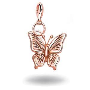 Rose Gold Butterfly Charm PNG 06282024